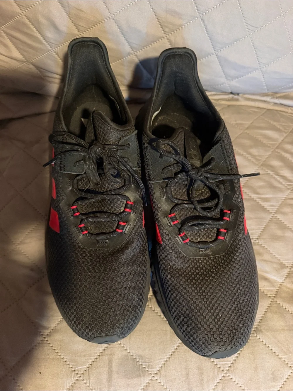 adidas Men's Black Sneakers with Red Accents